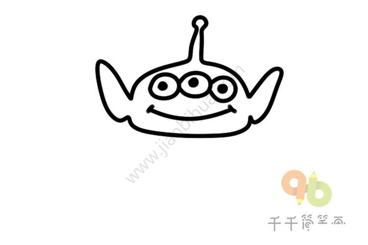 太空外星人一号简笔画 玩具总动员-太空外星人简笔画,因为蛋头先生救