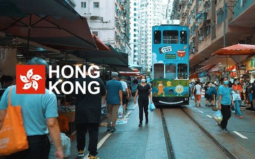4k走在香港街市集北角│电车集市声音环境│白噪声