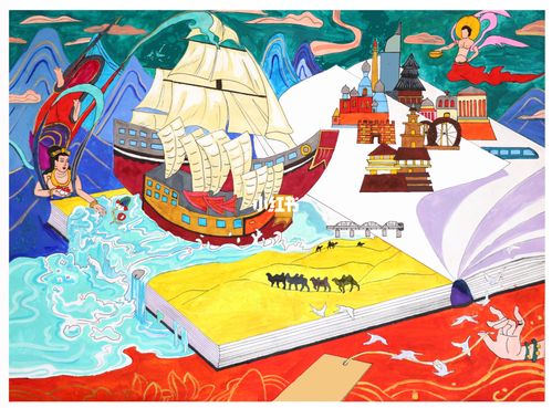 儿童创意画99孩子眼中的丝绸之路_敦煌_儿童创意画