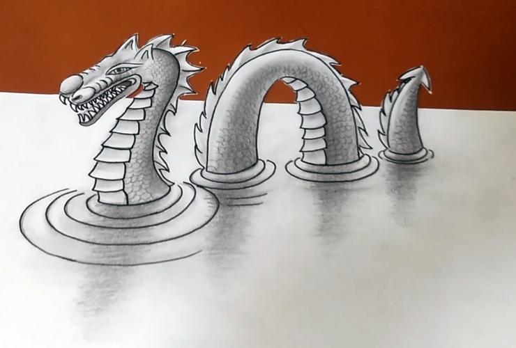 教你画一只3d立体龙,好简单,赶快试一下吧!