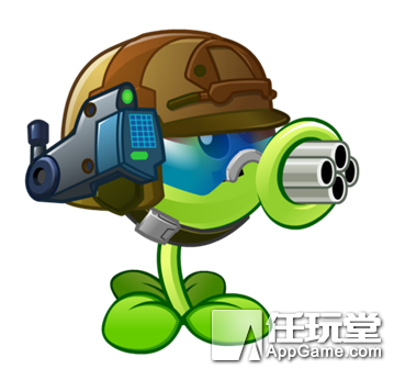 机枪豌豆 阳光:300  位置:后方  伤害:高  普通攻击:可一次性连续发射