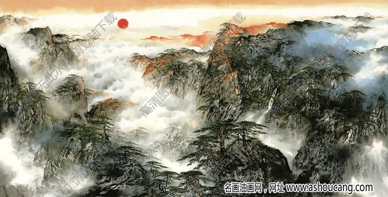 国画名作日出东方高清大图下载