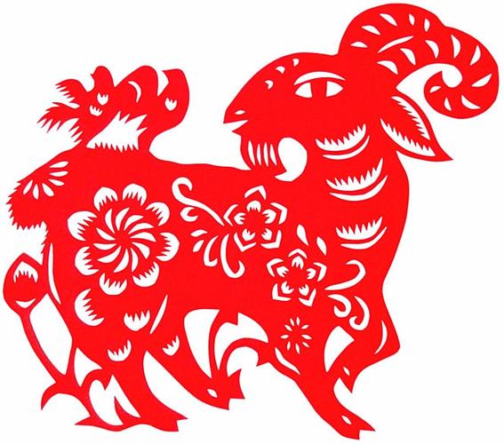 动物剪纸图案刻纸成品剪纸画山羊中国风剪纸窗花学生作业窗花剪纸