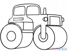 儿童画压路机怎么画简单_压路机简笔画图片