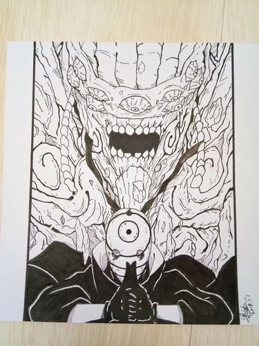 阿飞(带土)鸣人&水门宇智波斑(秽土)下面展示其他手绘作品下面这个