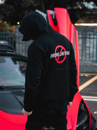 overheat x carben联名 禁止酒驾汽车文化青年潮帽衫连帽美式卫衣