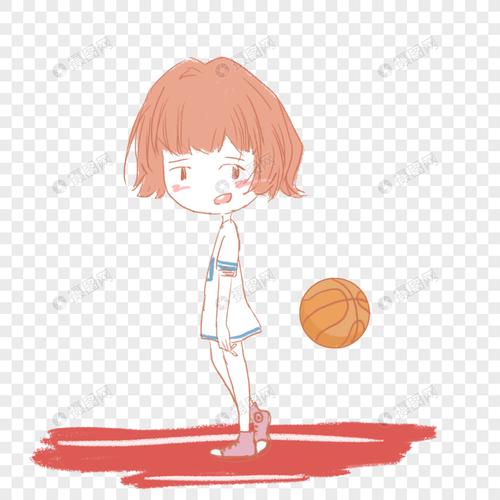 在操场传球的女孩