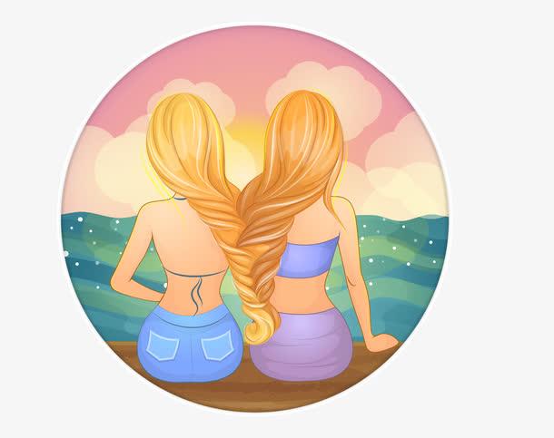 关键词 : 长头发,闺蜜,卡通女生,结发