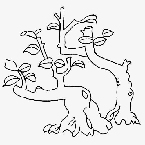 古树手绘简笔画