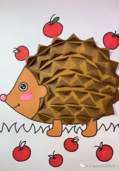 福清市硋灶中心幼儿园中班年段5月22日创意手工《贪吃的小刺猬》