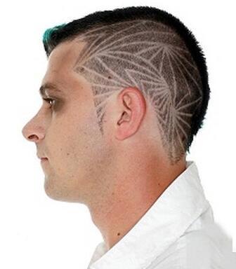 男个性发型图片刻痕