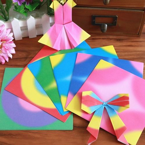 材料彩色手工折纸玫瑰的叠彩纸双面卡纸渐变厚正方形双色花纹