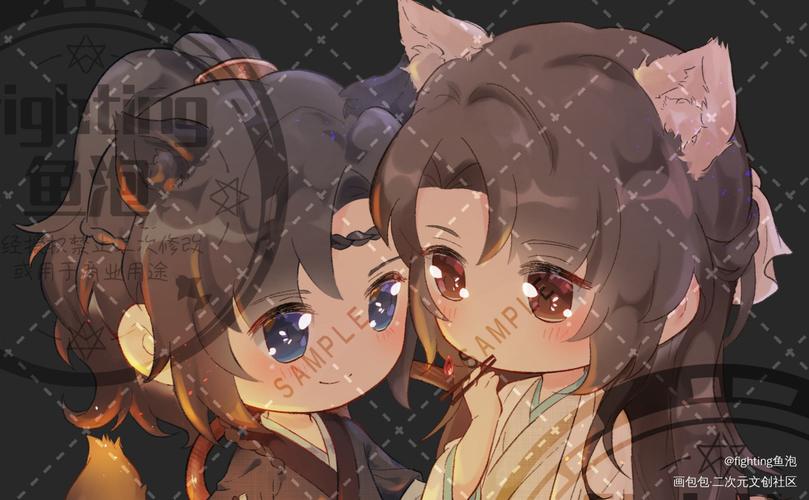吃鱼鱼!_将进酒萧驰野沈泽川q版同人插画绘画作品