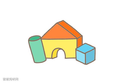可爱积木简笔画画法教程