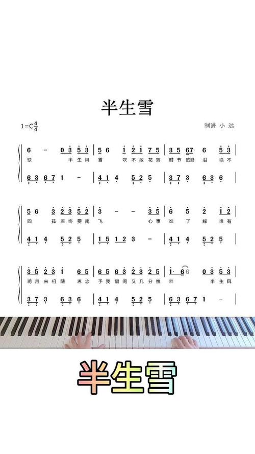 半生雪钢琴简谱爱意并不属于我只有孤独和不舍