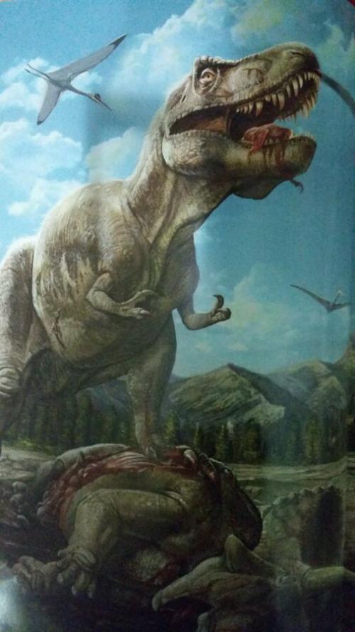 霸王龙和食肉牛龙简笔画