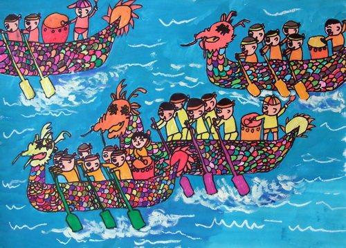 儿童赛龙舟图画3