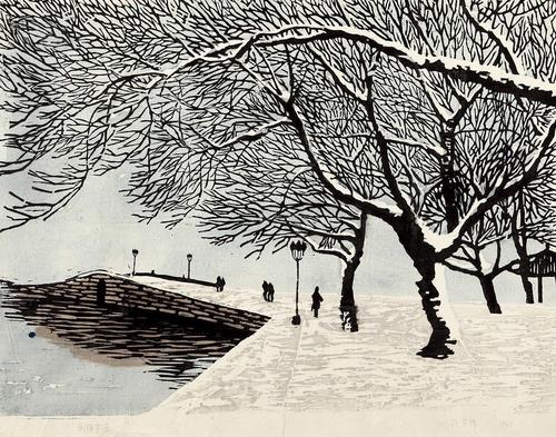 【西湖雪景 套色木刻】拍卖品_图片_价格_鉴赏_版画