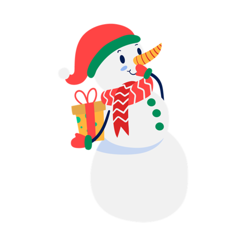 圣诞节可爱呆萌小雪人图片