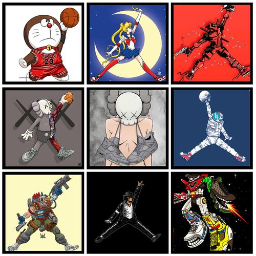 星雅画廊的优惠券大全—aj飞人kaws卡通动漫人物乔丹造型服装店鞋店