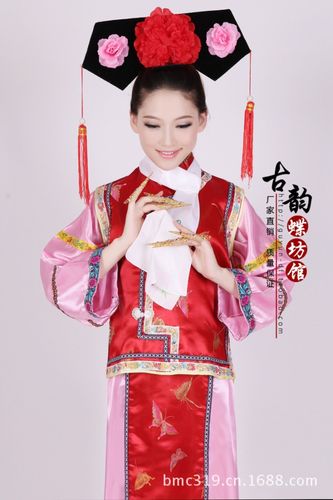 特价促销清朝还珠格格装宫女古服装服饰 格格服装小燕子紫色清装图片