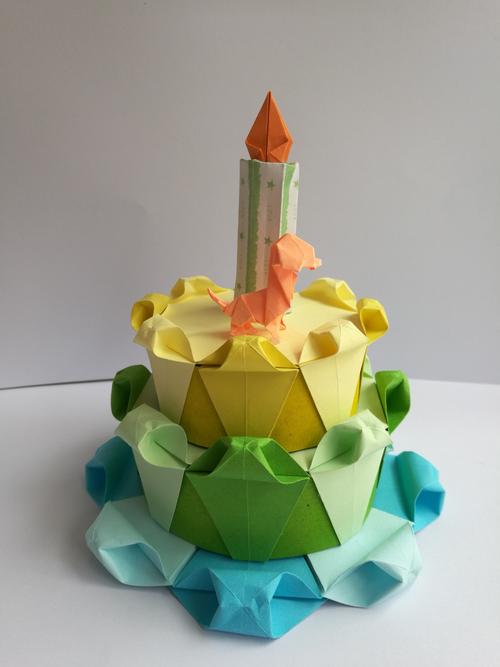 组合折纸 狗年生日蛋糕