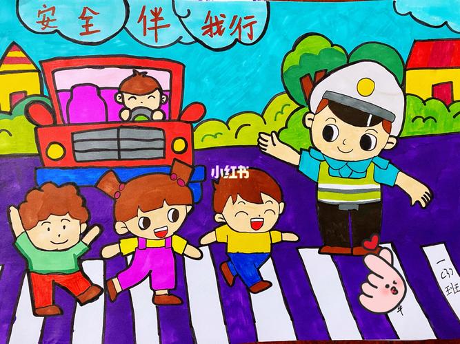 交通安全,安全伴我行儿童主题简笔画…看似复杂确都是简单笔画组成!