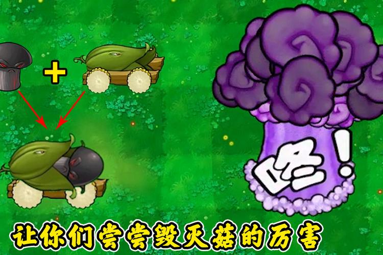 pvz:植物全副武装,毁灭菇加农炮:让你们尝尝毁灭菇的威力!