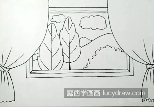 幼儿窗外景色简笔画