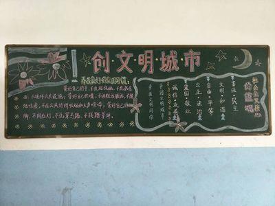 民族团结及创城黑板报 民族团结黑板报图片素材