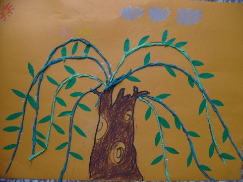 柔美的柳树妈妈(手工剪贴)