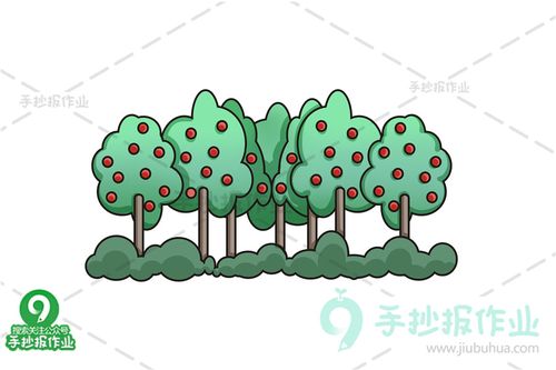 丰收的果园简笔画