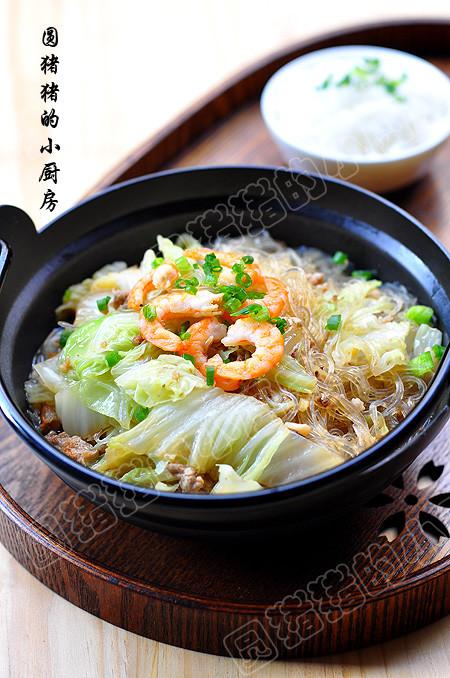 白菜肉末粉丝煲