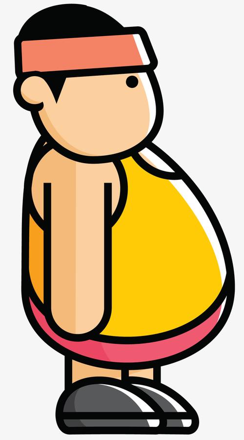 大肚子矢量卡通风格胖子