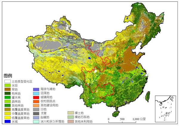 还有我国耕地类型图,人口密度分布图等等人文地理类的图不一而足.
