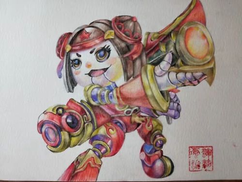 手绘王者荣耀中的英雄——鲁班七号