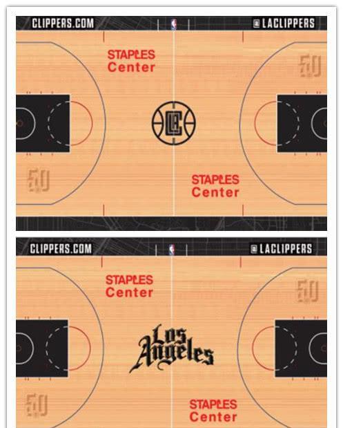 7队新赛季地板设计图快船黑白猛龙复古勇士过分到设计4款