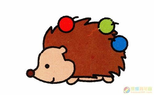 小刺猬简笔画彩色可爱