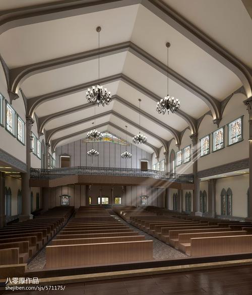 基督教堂坐椅装修效果图