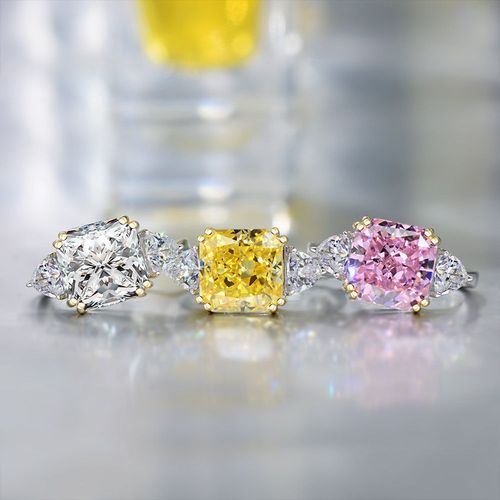 南非钻形戒指925银白金奢华大钻戒10*10冰花切工11ct闭口钻戒漂亮