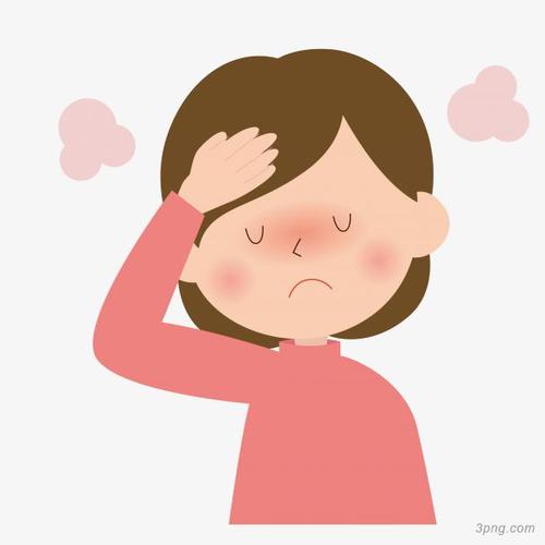 一个感冒的女孩子不舒服免扣矢量