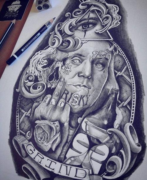 奇卡诺"不容忽视的匪帮题材纹身 "chicanotattoo