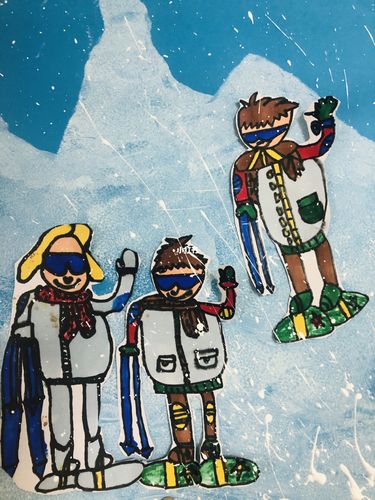 滑雪7915_滑雪_创意儿童画_文化_绘画