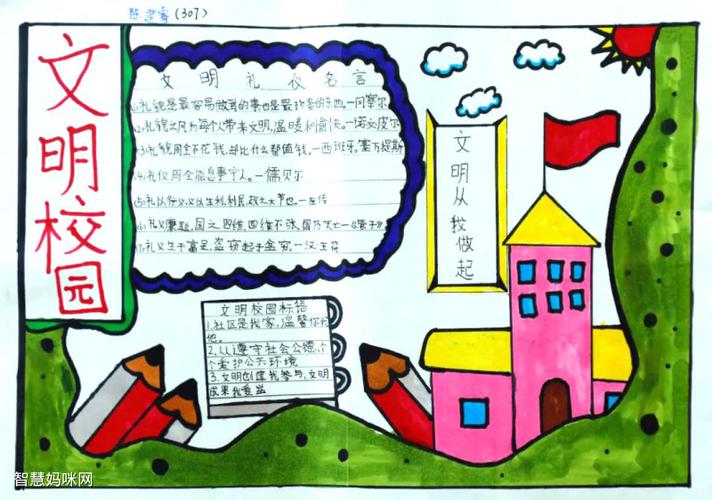 关于创建文明校园的手抄报