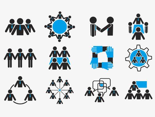 团队合作图案简笔画