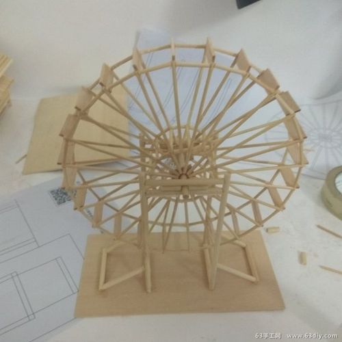 用竹签制作水车模型