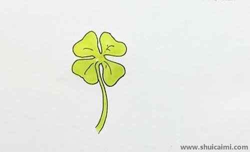 彩色四叶草儿童画怎么画可爱四叶草简笔画简单