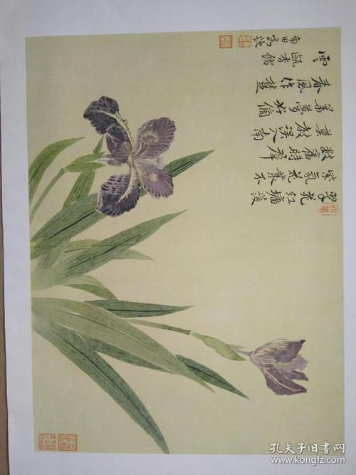 恽寿平画辑《恽南田花卉册》8开册页装8张全上海书画出版社1957年一版