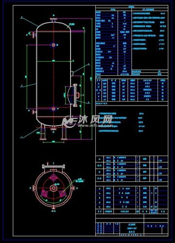 16方玻璃钢盐酸储罐装配图 - 储存压力容器图纸