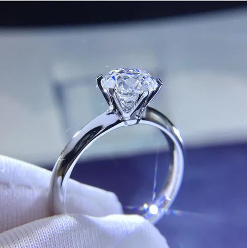 唯钻品白18k金六爪钻石女戒经典款六爪结婚钻戒钻石女戒指定制